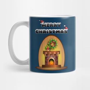 Christmas Cozy Fireplace Cute Cartoon Gift T-Shirt Mug